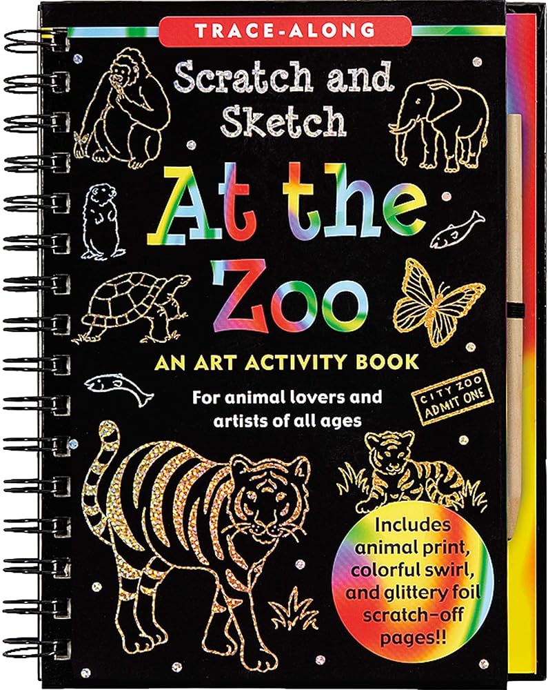 At the Zoo Scratch & Sketch (An Art Activity Book for Animal Lovers and Artists of All Ages) (Trace-Along Scratch and Sketch) cover image