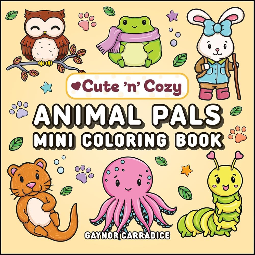 Animal Pals Mini Coloring Book (Cute and Cozy) cover image