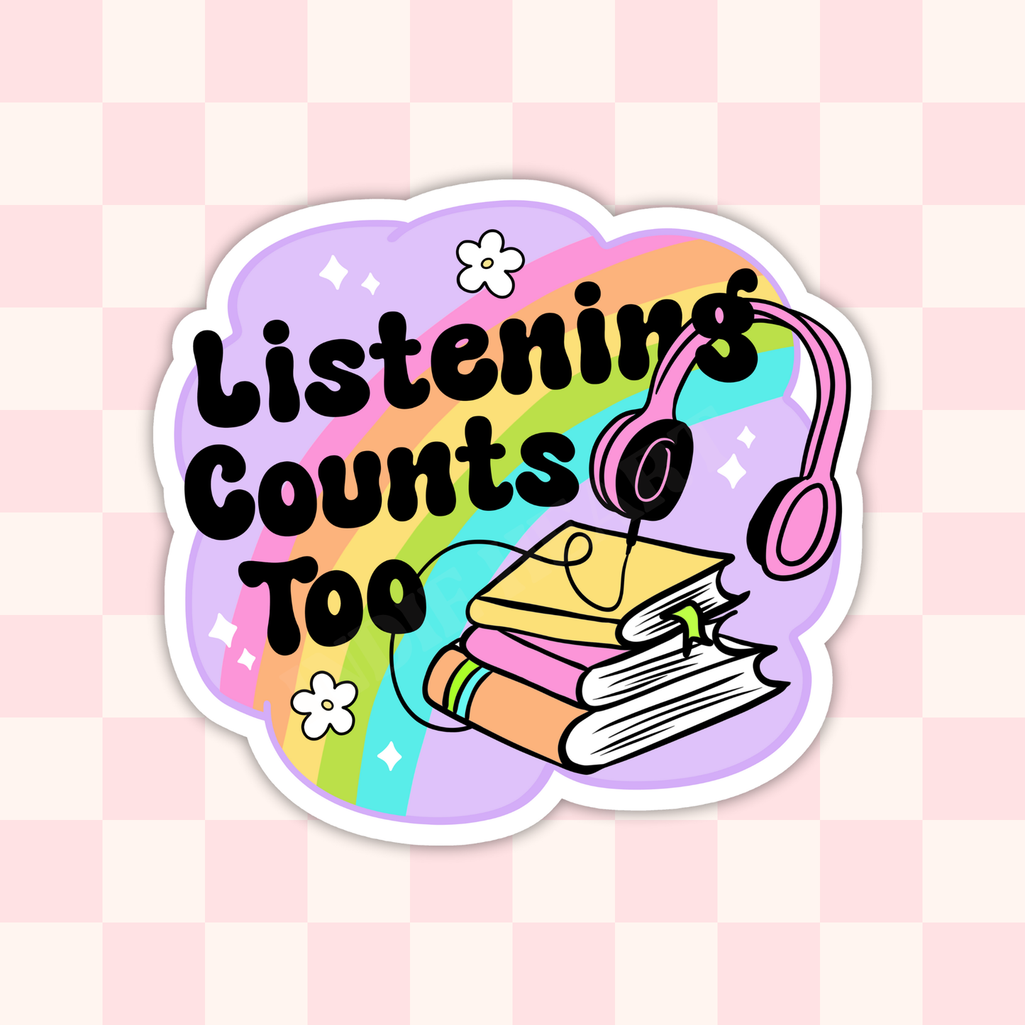 Listening Counts Too Audio Book Sticker