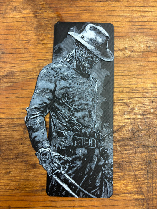 Freddy Krueger black and white bookmark