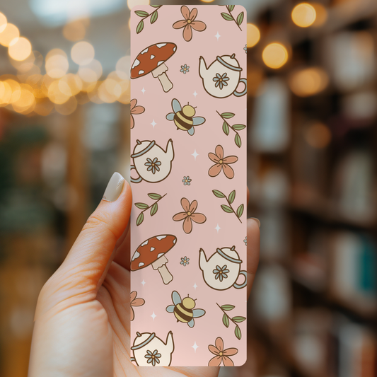 Cottage Tea Bookmark | Soft Matte Laminated 