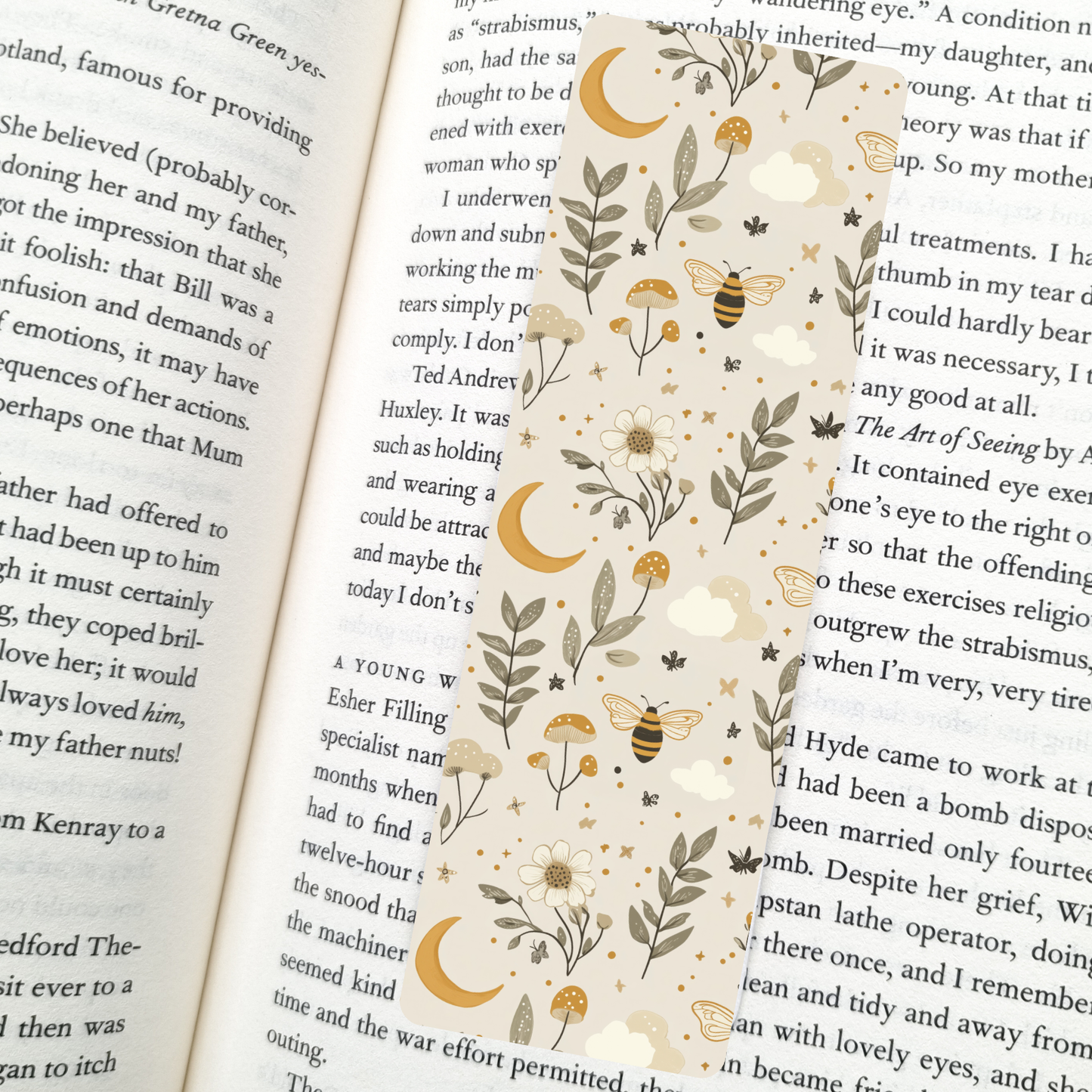 Forest Bees Bookmark | Soft Matte Laminated 