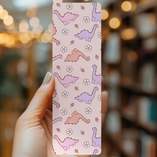 Cottagecore Dinosaur Bookmark | Soft Matte Laminated 