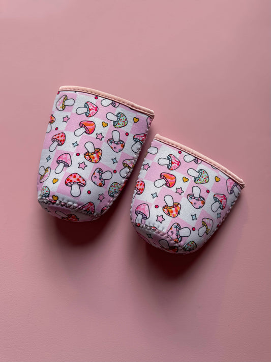 Mushies and flower coffee sleeve, iced coffee Koozie 
