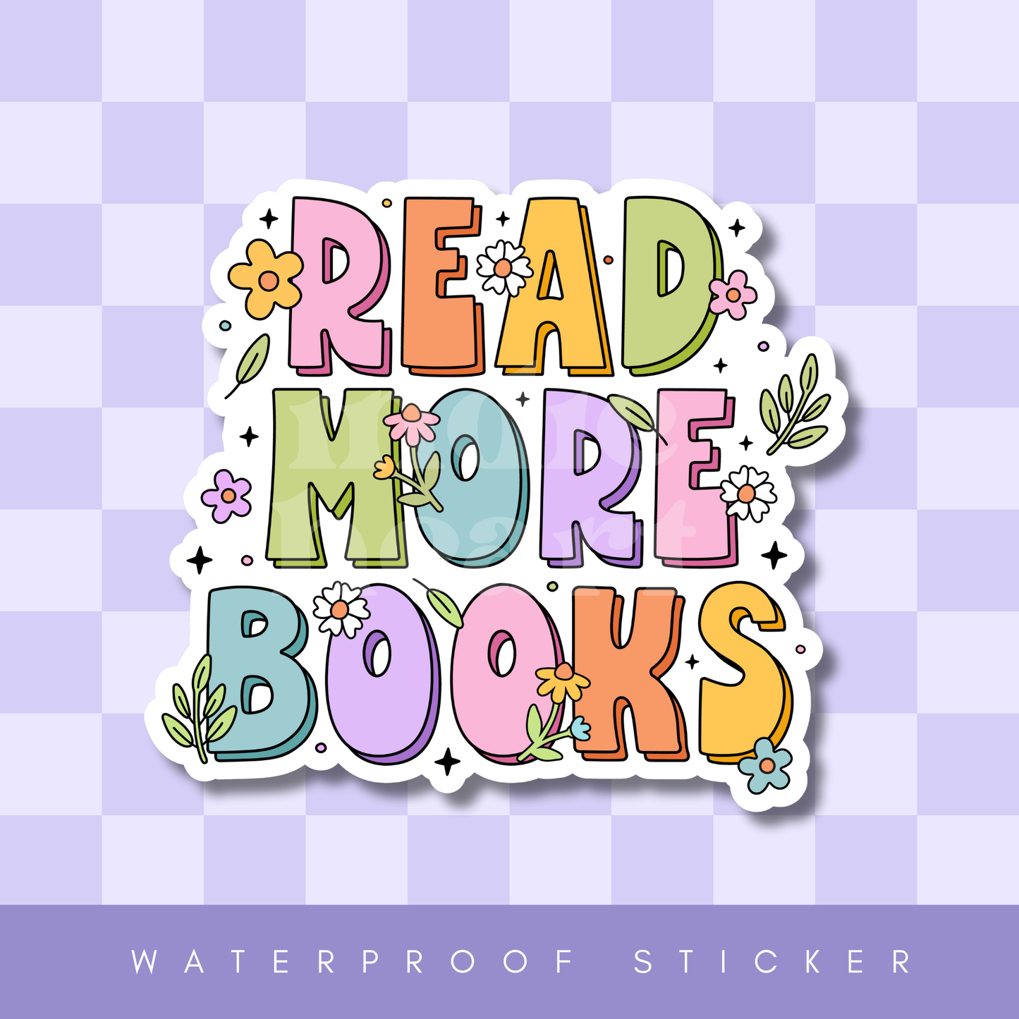 Read More Books Floral Sticker