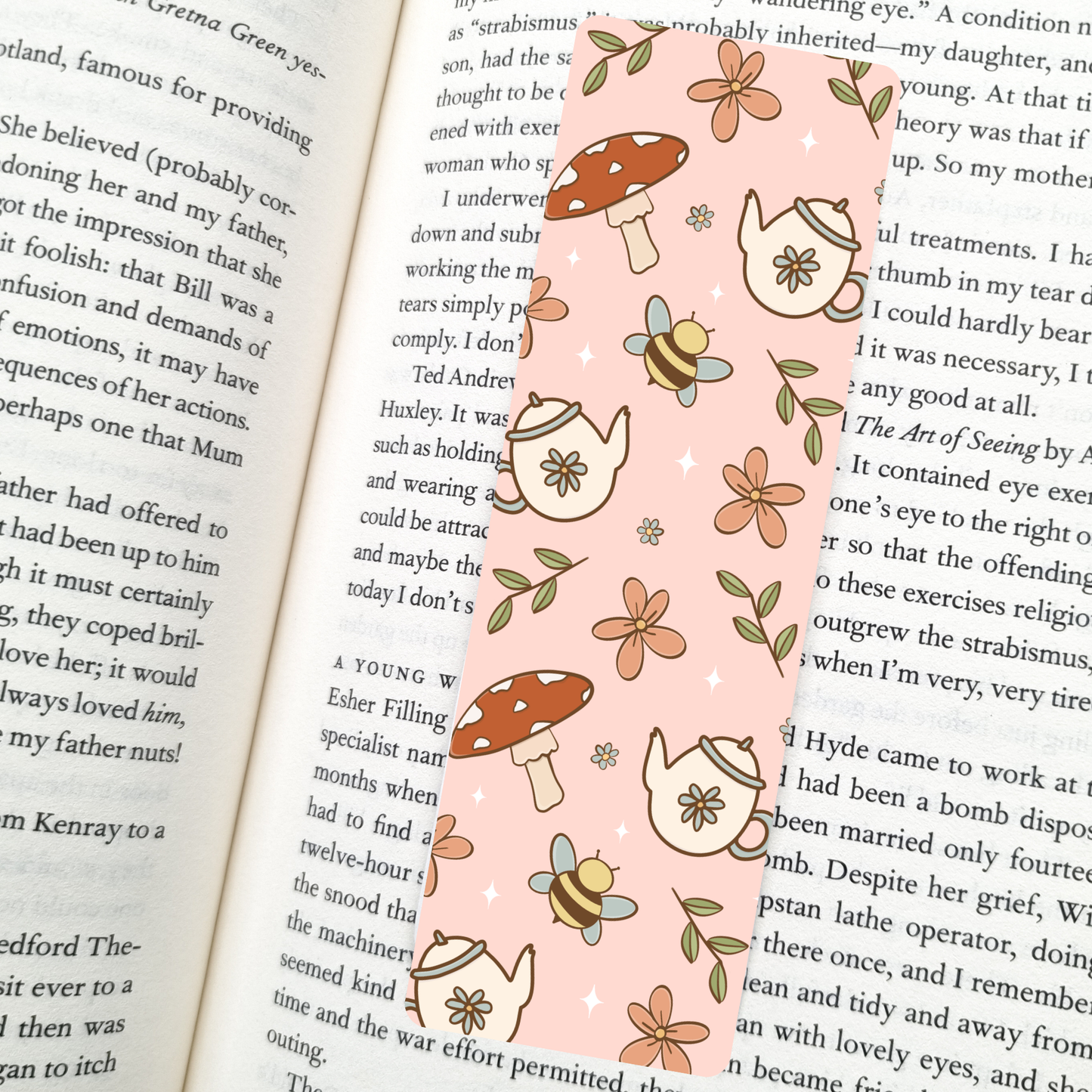 Cottage Tea Bookmark | Soft Matte Laminated 
