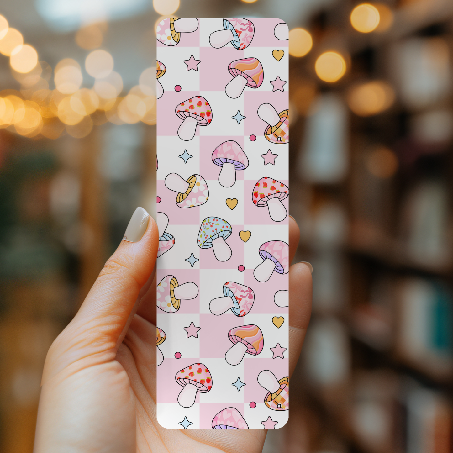 Retro Mushroom Soft Matte Laminated Bookmark 