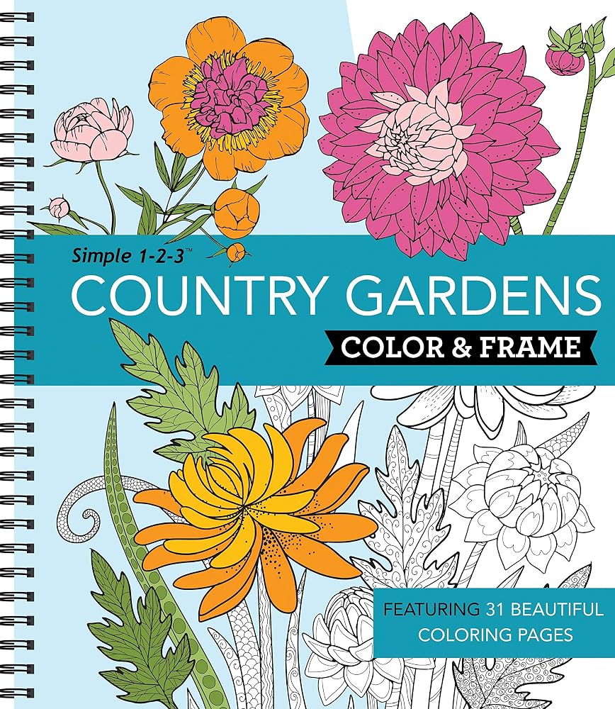 Color & Frame - Country Gardens (Adult Coloring Book) cover image