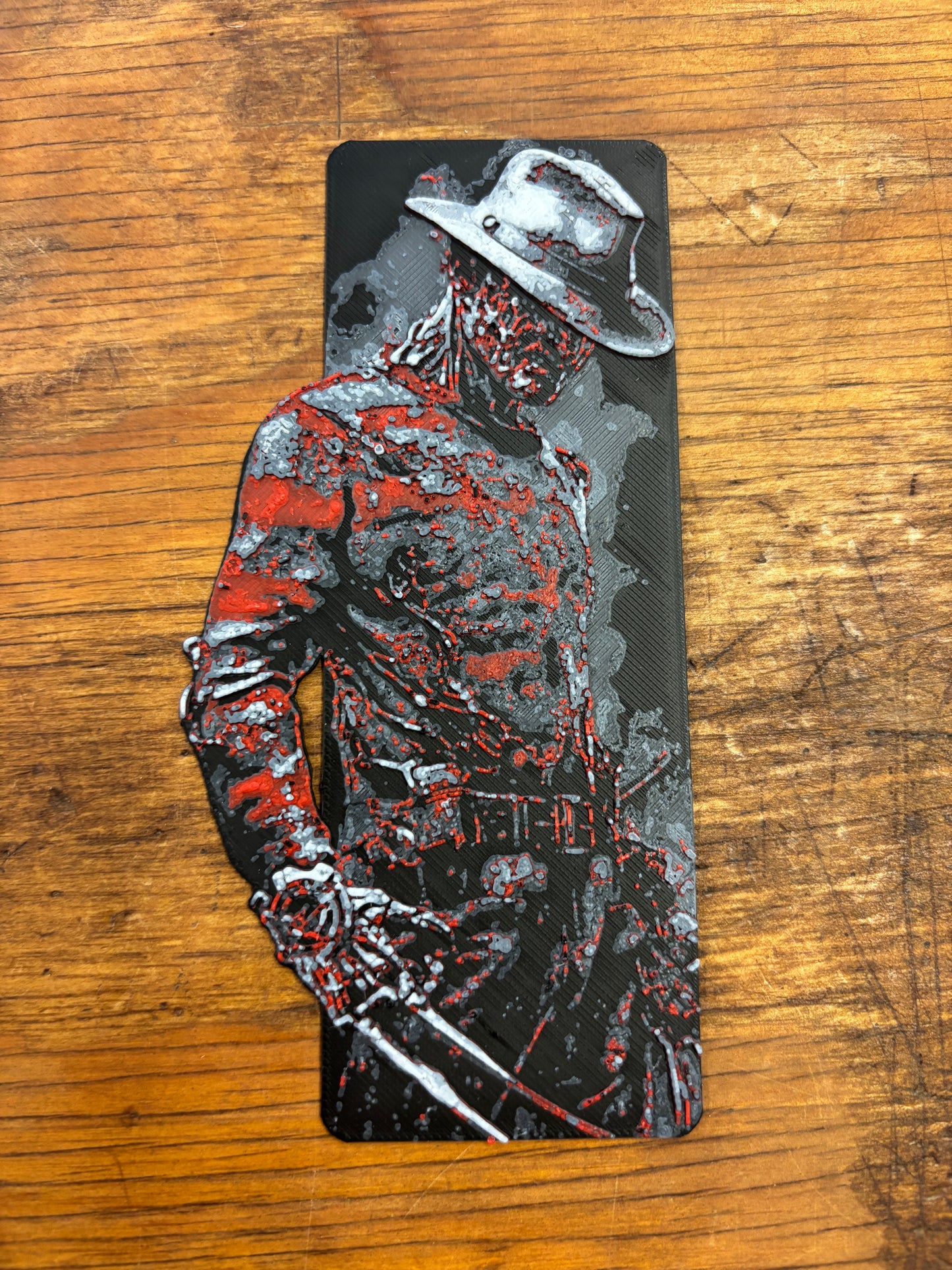 Freddy Krueger Red and white bookmark