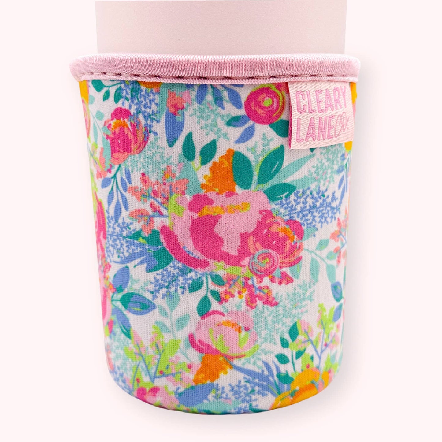 Blush Rainbow Blossoms Coffee Cup Sleeve