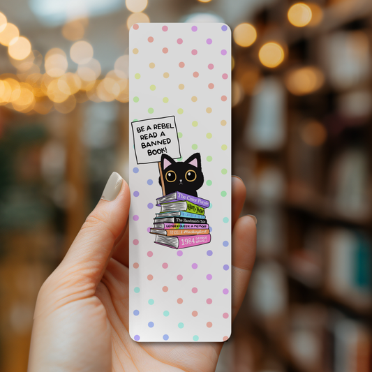 Banned Books Rebel Cat Bookmark | Social Justice Reader