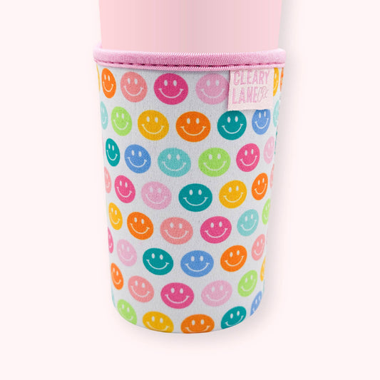 Blush Rainbow Smiley Face Drink Sleeve