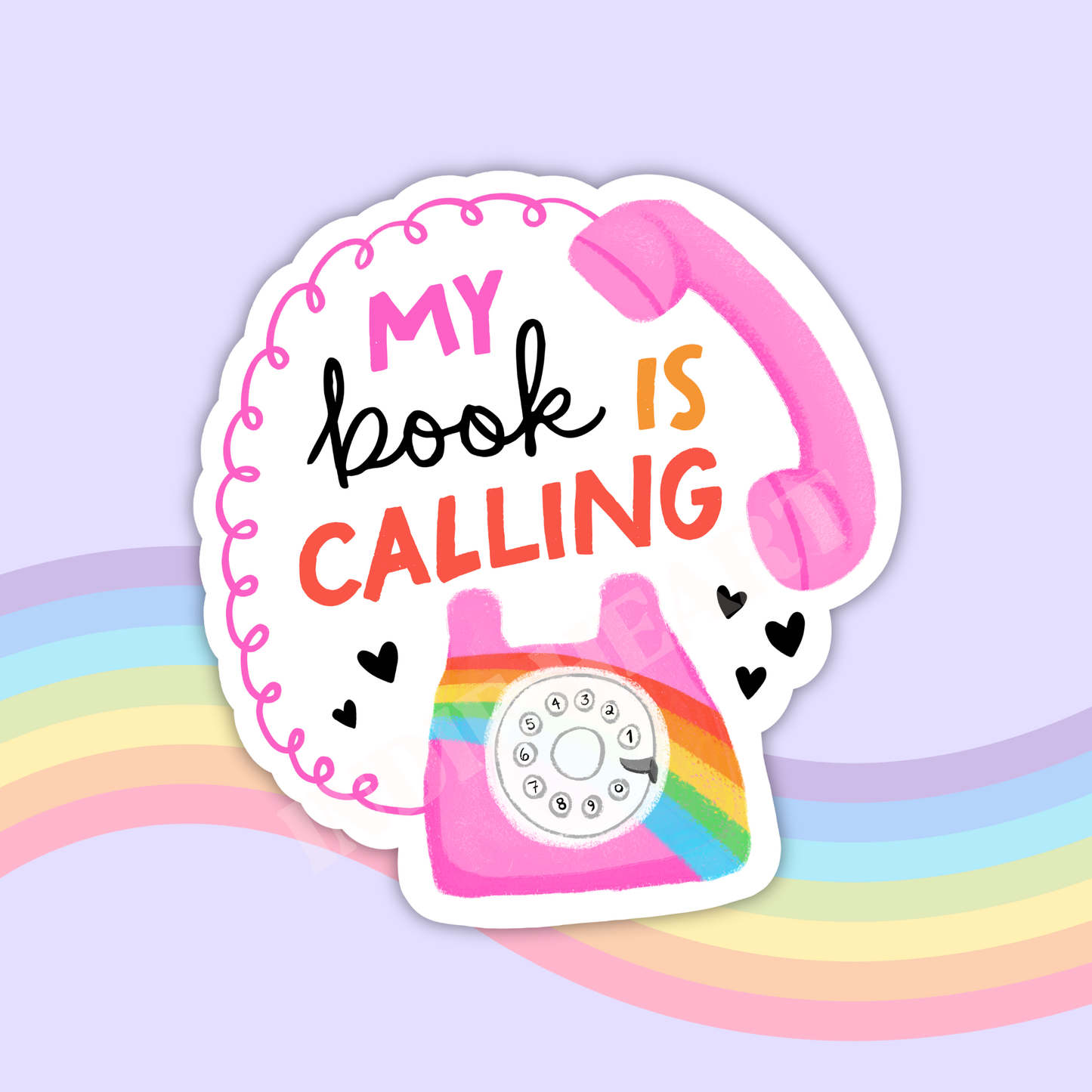 My Book Is Calling Sticker