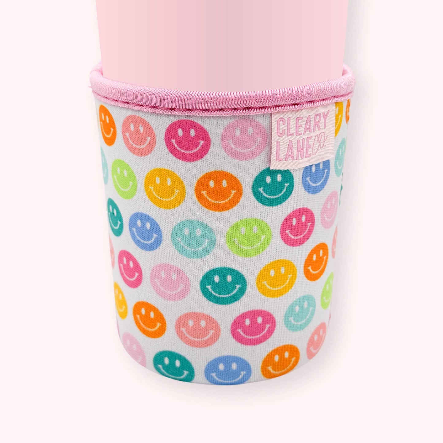 Blush Rainbow Smiley Face Drink Sleeve
