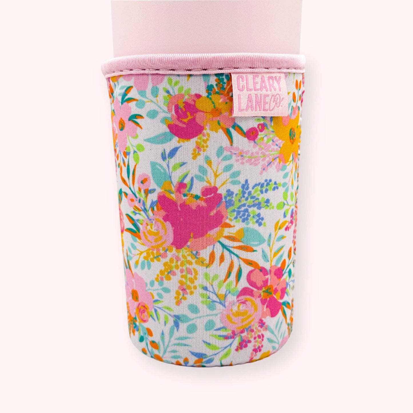 Blush Rainbow Posies Coffee Cup Sleeve